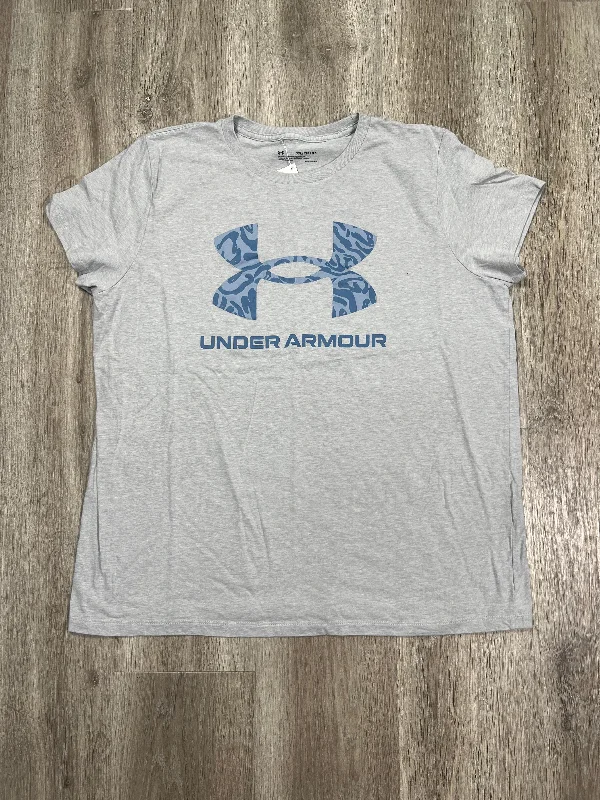 Casual Street Athletic Top Short Sleeve By Under Armour In Grey, Size: Xxl