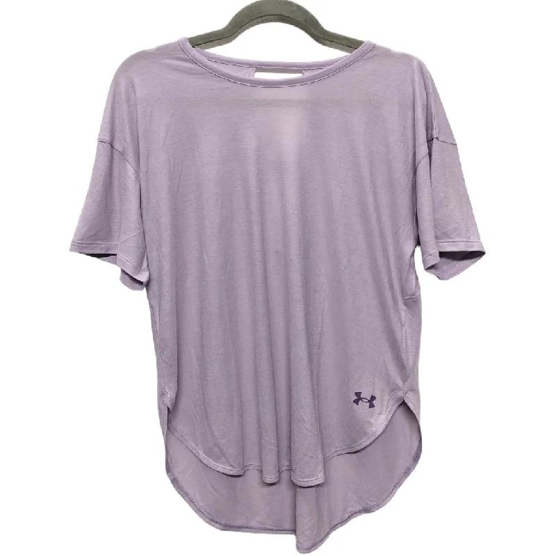 Soft Fabric Looks Athletic Top Short Sleeve By Under Armour In Purple, Size: S