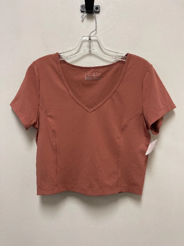 Fashion Selection Athletic Top Short Sleeve By Yogalicious In Orange, Size: L