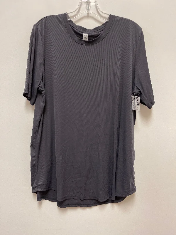 Street Charm Athletic Top Short Sleeve By Zyia In Grey, Size: 3x
