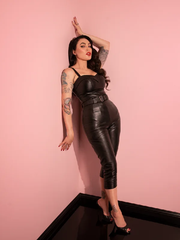 Light Dressing Bad Girl Capri Pants in Vegan Leather - Vixen by Micheline Pitt
