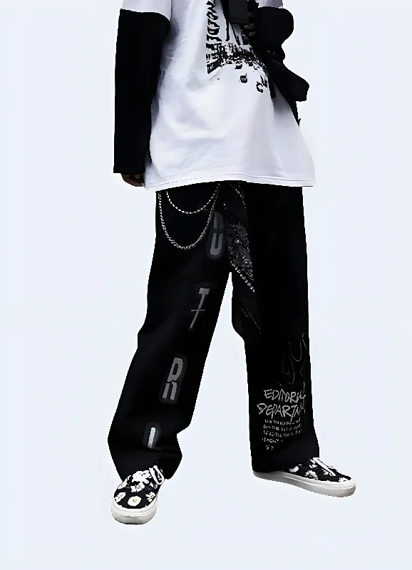 Effortless Style Baggy Gothic Pants