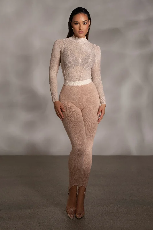 High-end Customization Beige Marlow Leggings
