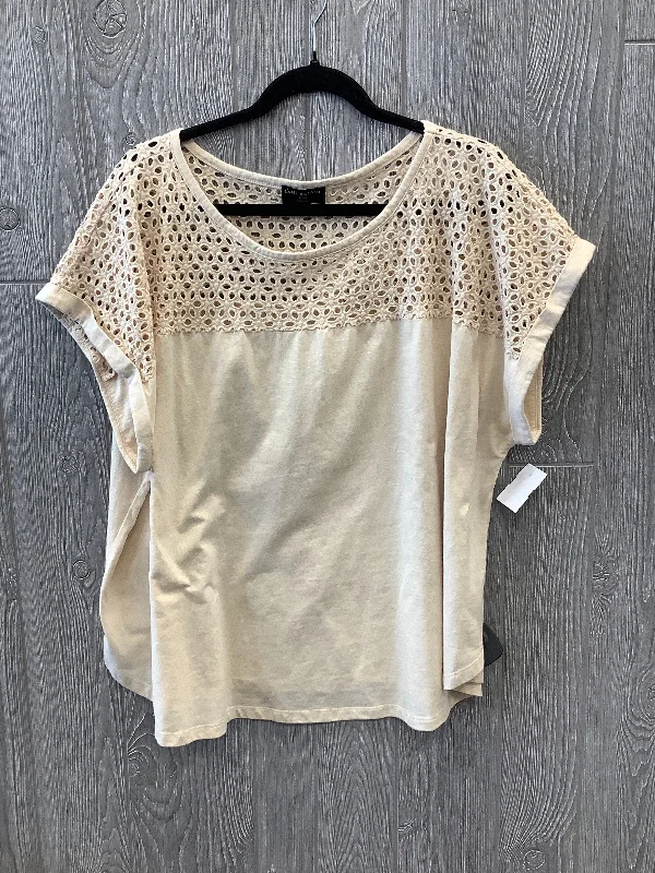 Comfortable Fashion Looks Beige Top Short Sleeve Lane Bryant, Size 3x