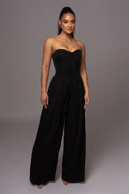 Personalized Outfit Black Clara Wide Leg Pleated Trousers