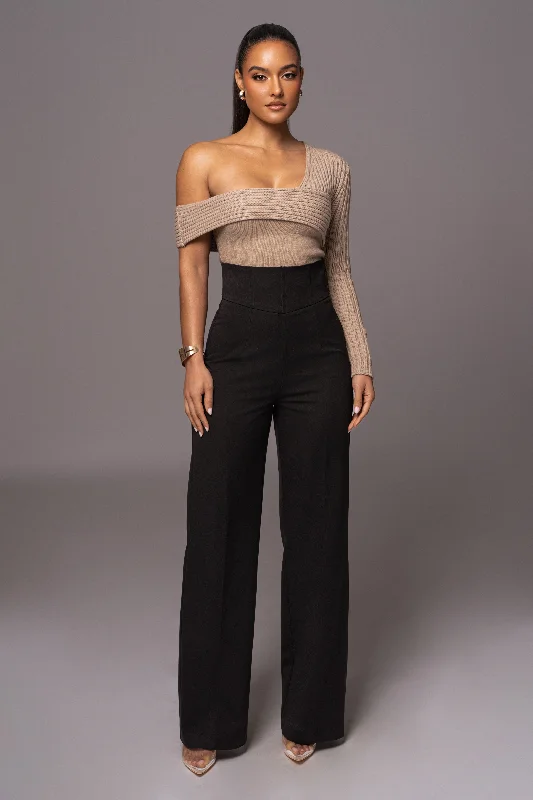 Chic Relaxation Black Novena Woven Pants