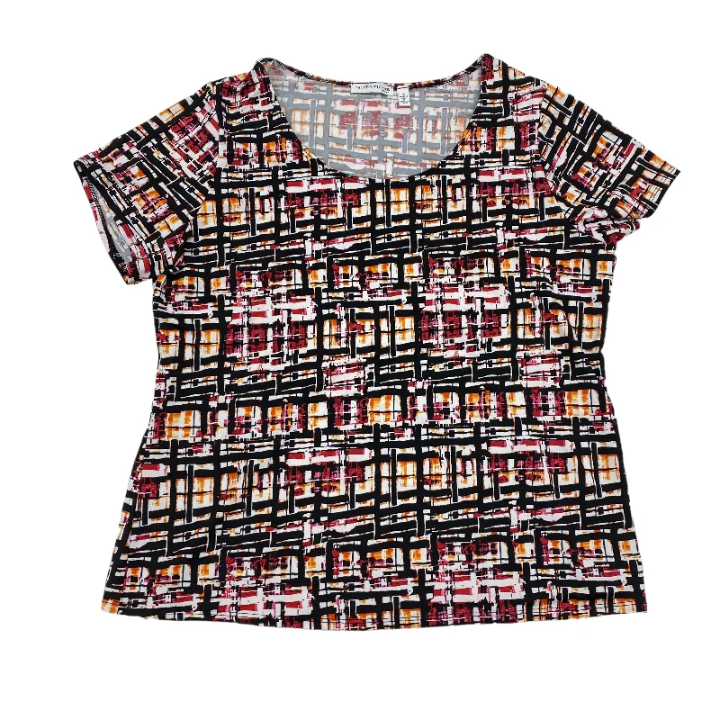 Unique Fashion BLACK & RED TOP SS by NOTATIONS Size:1X