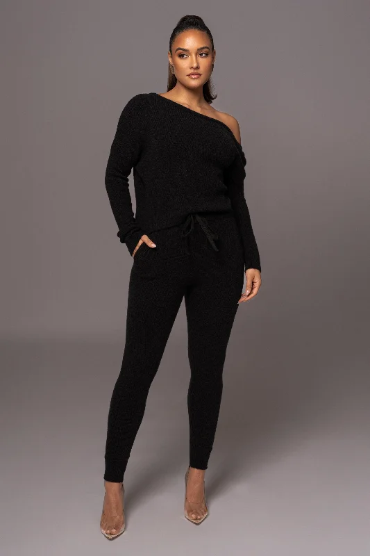 Trendy Traveler Black Sedona Knit Pant Set