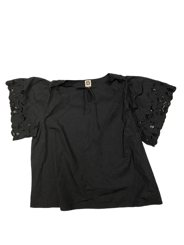 Warm Comfort Black Top Short Sleeve Anne Klein, Size 3x