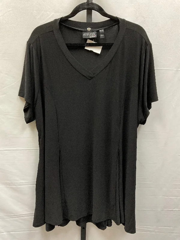Diamond Series Black Top Short Sleeve Attitude, Size 3x