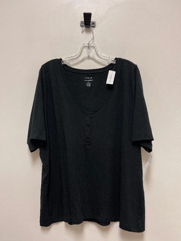 High-end Design Black Top Short Sleeve Banana Republic, Size 2x