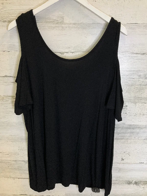 Simple Design Black Top Short Sleeve Lane Bryant, Size 2x