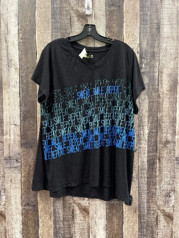 Simple Chic Black Top Short Sleeve Xersion, Size 1x