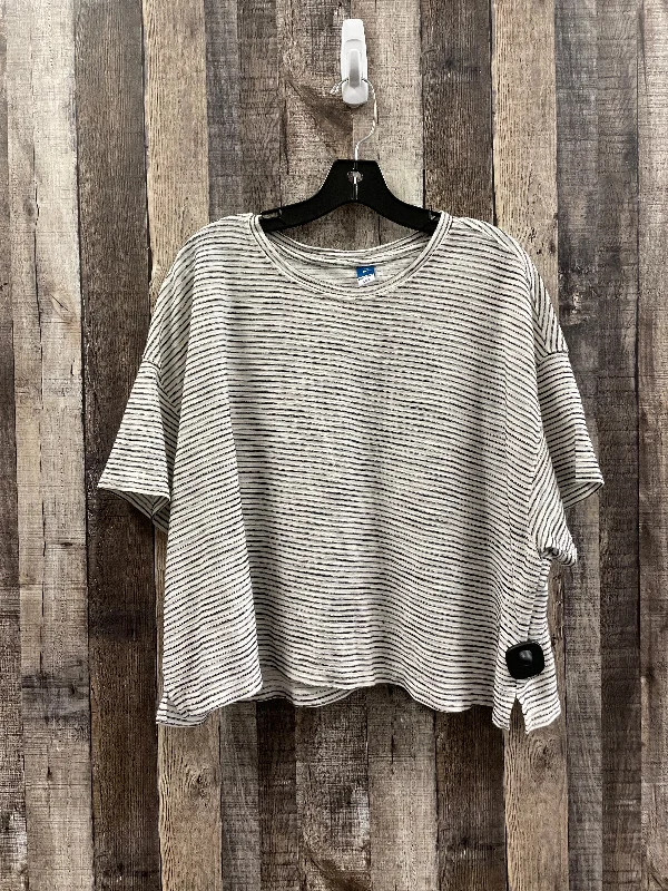Soft Touch Black & White Top Short Sleeve Old Navy, Size 2x