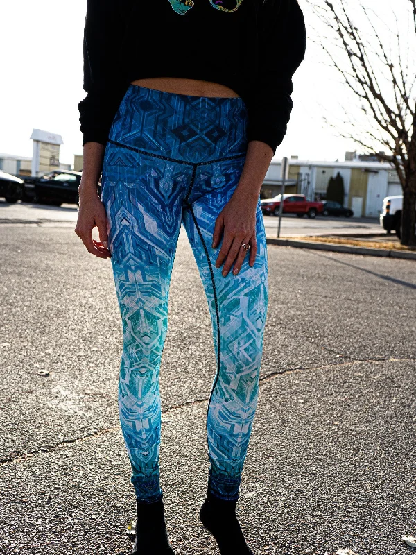Fashion Style Blue Matrix Yoga Pants