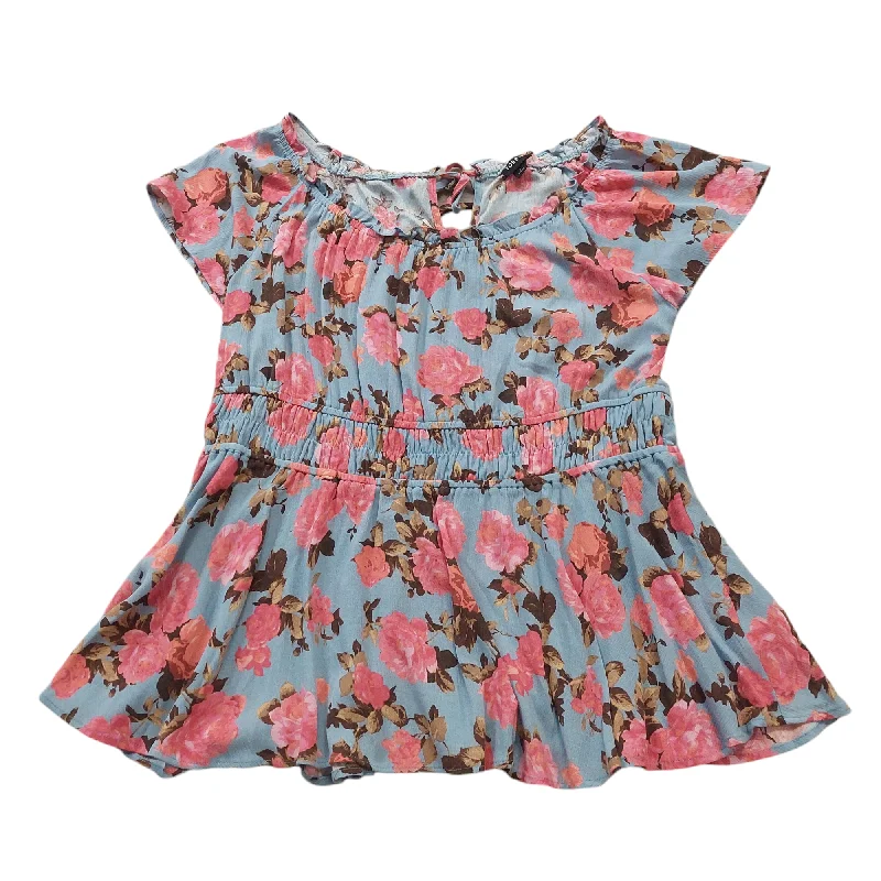 High-end Wear Blue & Pink Top Short Sleeve Torrid, Size 1x