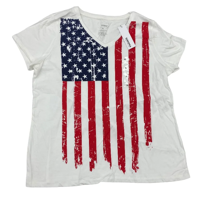 High-end Wear BLUE RED & WHITE TOP SS by SONOMA Size:XL