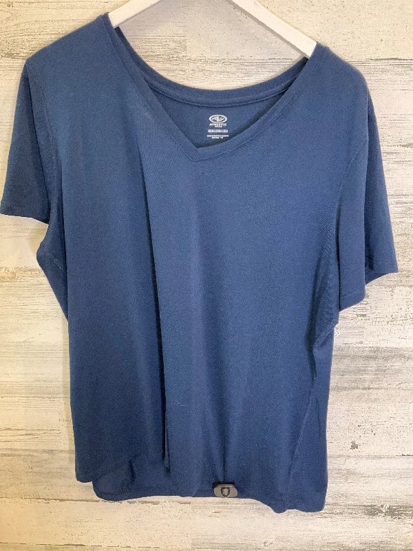 End Of The Year Blue Top Short Sleeve Basic Athleta, Size 3x