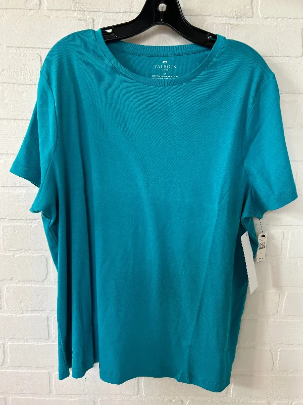 Design And Tailoring Blue Top Short Sleeve Basic Talbots, Size 2x