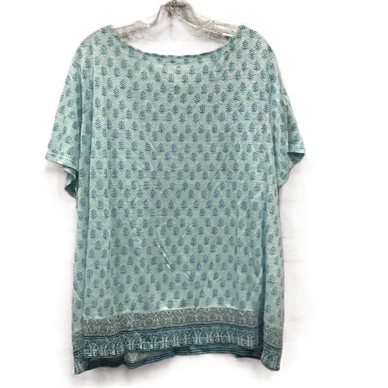 Fashion Style Blue Top Short Sleeve By J. Jill, Size: 3x