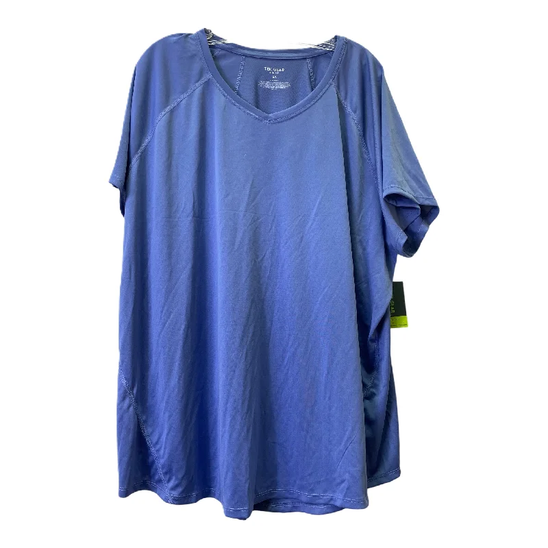 Celebrity Style Blue Top Short Sleeve By Tek Gear, Size: 3x