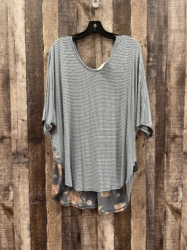 Smart Comfort Wear Blue Top Short Sleeve Oddi, Size 2x