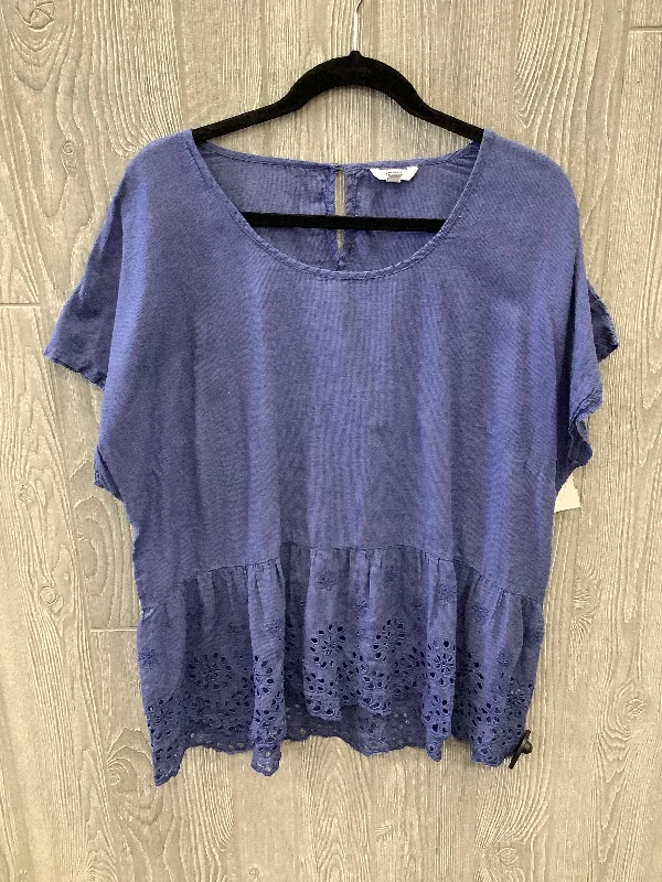 Lounge Wear Blue Top Short Sleeve Sonoma, Size 1x