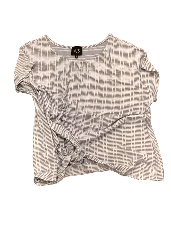 Chic Relaxation Blue & White Top Short Sleeve W5, Size 2x