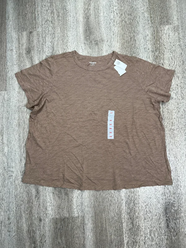 Fashion Concept Brown Top Short Sleeve Basic Old Navy, Size 2x