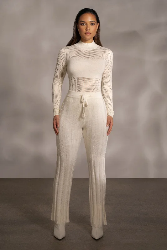 Comfortable Mind Buttercream Darcey Ribbed Pants