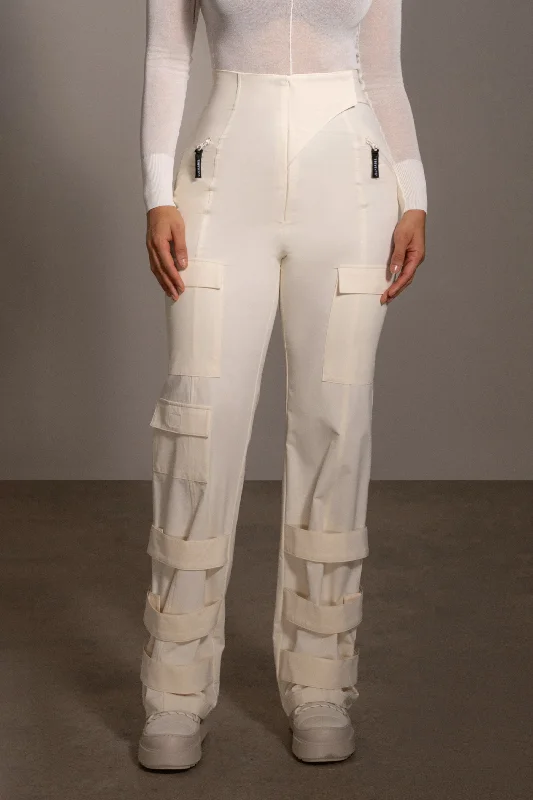 Retro Design Buttercream Nyah Nylon Utility Pants