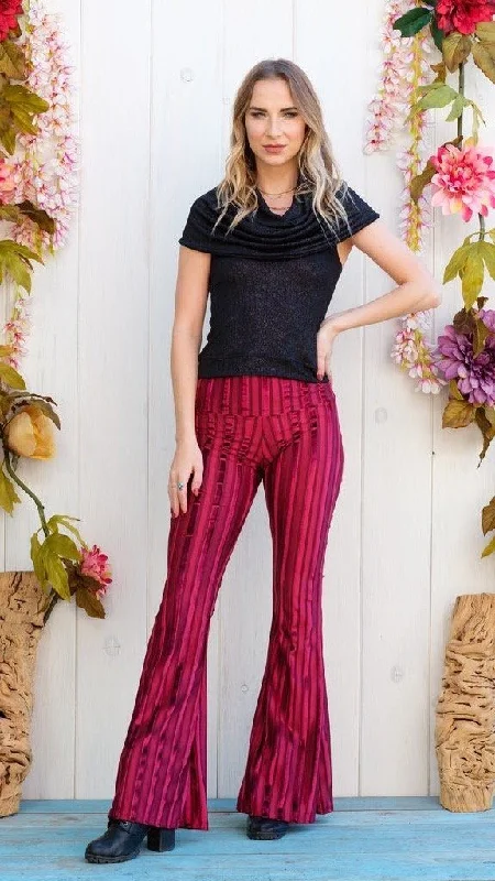 Leisure Travel Cherry Ribbon Pin Stripe Velvet Slim Bells