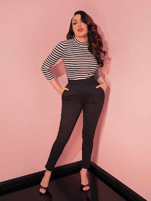 Personalized Clothing Cigarette Pants in Black Twill - Vixen by Micheline Pitt