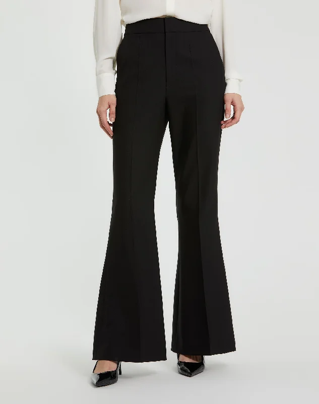 Retro Prints Classic Crepe Flared Leg Trouser Pant