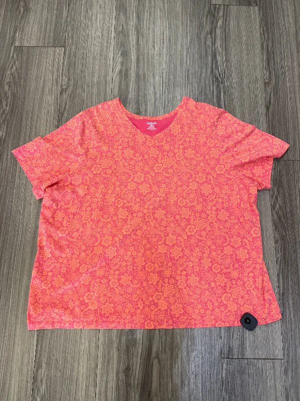 Effortless Elegance Coral Top Short Sleeve Liz And Me, Size 3x