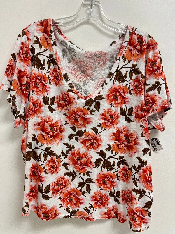 Comfortable down Floral Print Top Short Sleeve Basic Old Navy, Size 2x