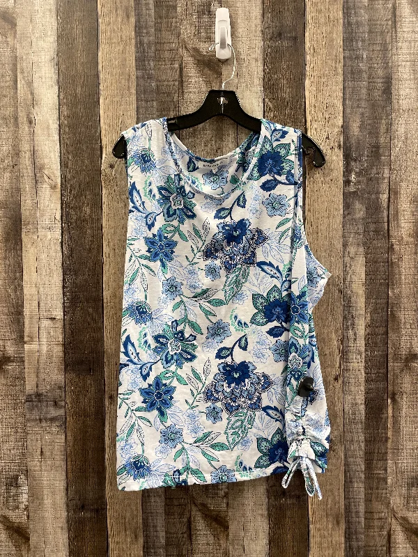 Comfortable Chic Floral Print Top Short Sleeve Cmf, Size 2x