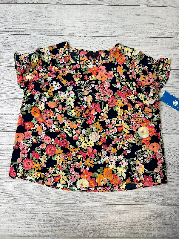 Sports Design Floral Top Short Sleeve Lane Bryant, Size 2x