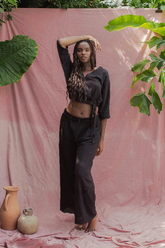 Elegant Dressing Flow Pants Black