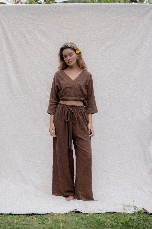 Soft Feel Flow Pants Chestnut