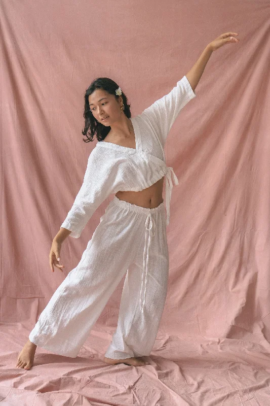 Sporty Comfort Flow Pants Off White