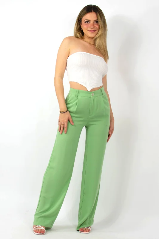 Light And Breathable Go With The Flow Trousers in Green