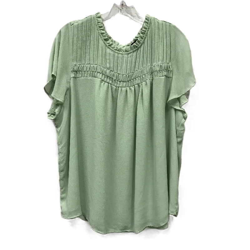 Breathable Design Green Top Short Sleeve By Torrid, Size: 3x