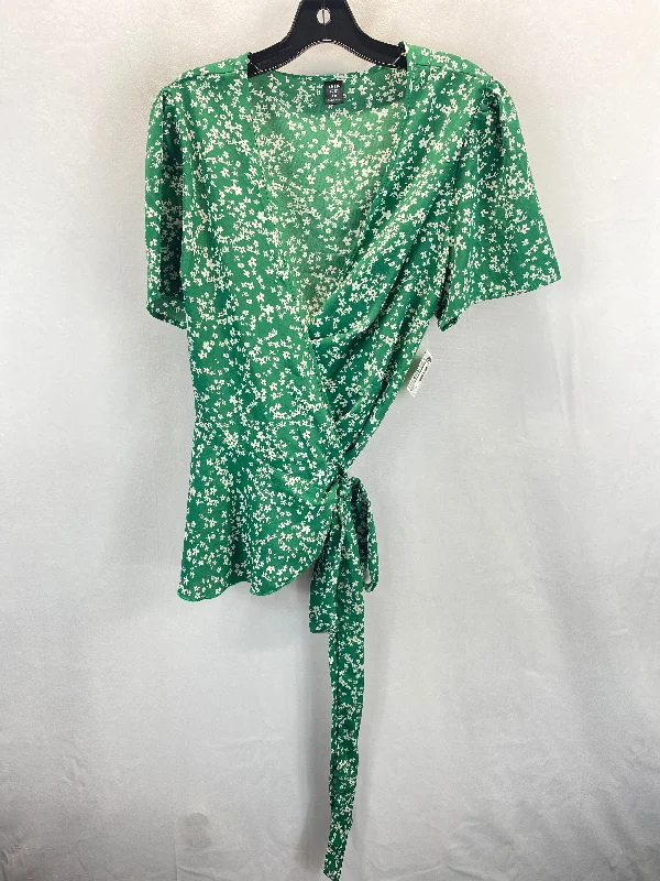 Cozy Lounge Wear Green Top Short Sleeve Shein, Size 1x