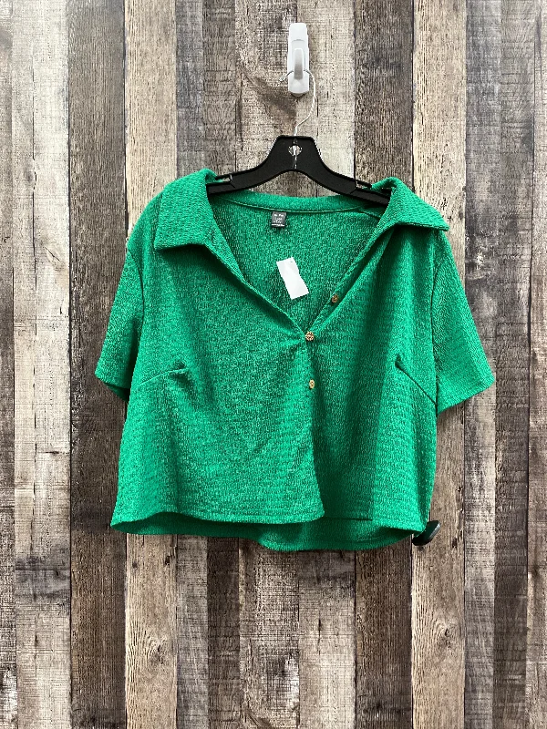 Sporty Wear Green Top Short Sleeve Shein, Size 2x