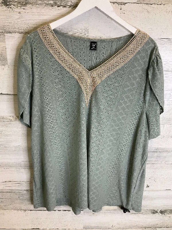 Minimal Comfort Green Top Short Sleeve Shein, Size 3x