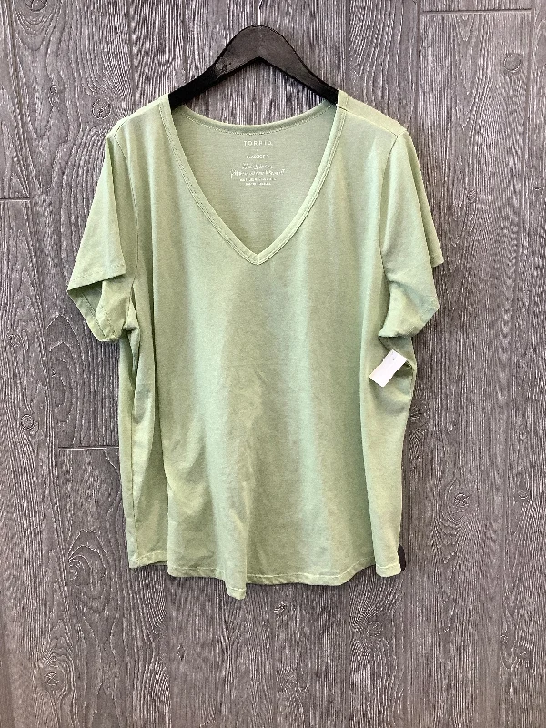 Soft Fabric Looks Green Top Short Sleeve Torrid, Size 3x