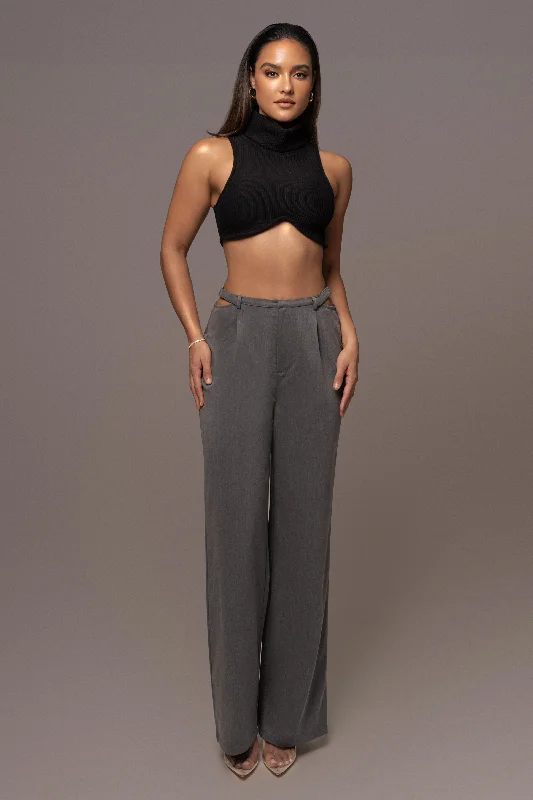 Street Fashion Grey Symone Cutout Pants