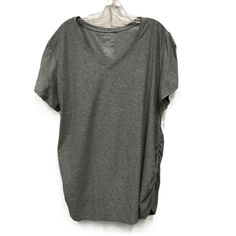 Comfortable Tops Grey Top Short Sleeve By Time And Tru, Size: 1x