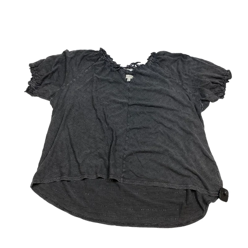 Must-have For Fashion Grey Top Short Sleeve Wonderly, Size 3x